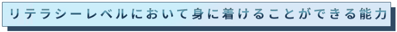 リテラシーレベルにおいて身に着けることができる能力