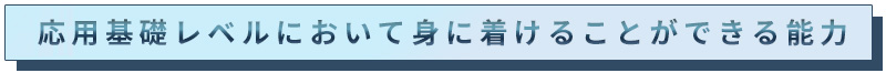 応用基礎レベルにおいて身に着けることができる能力
