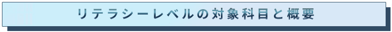 リテラシーレベルの対象科目と概要